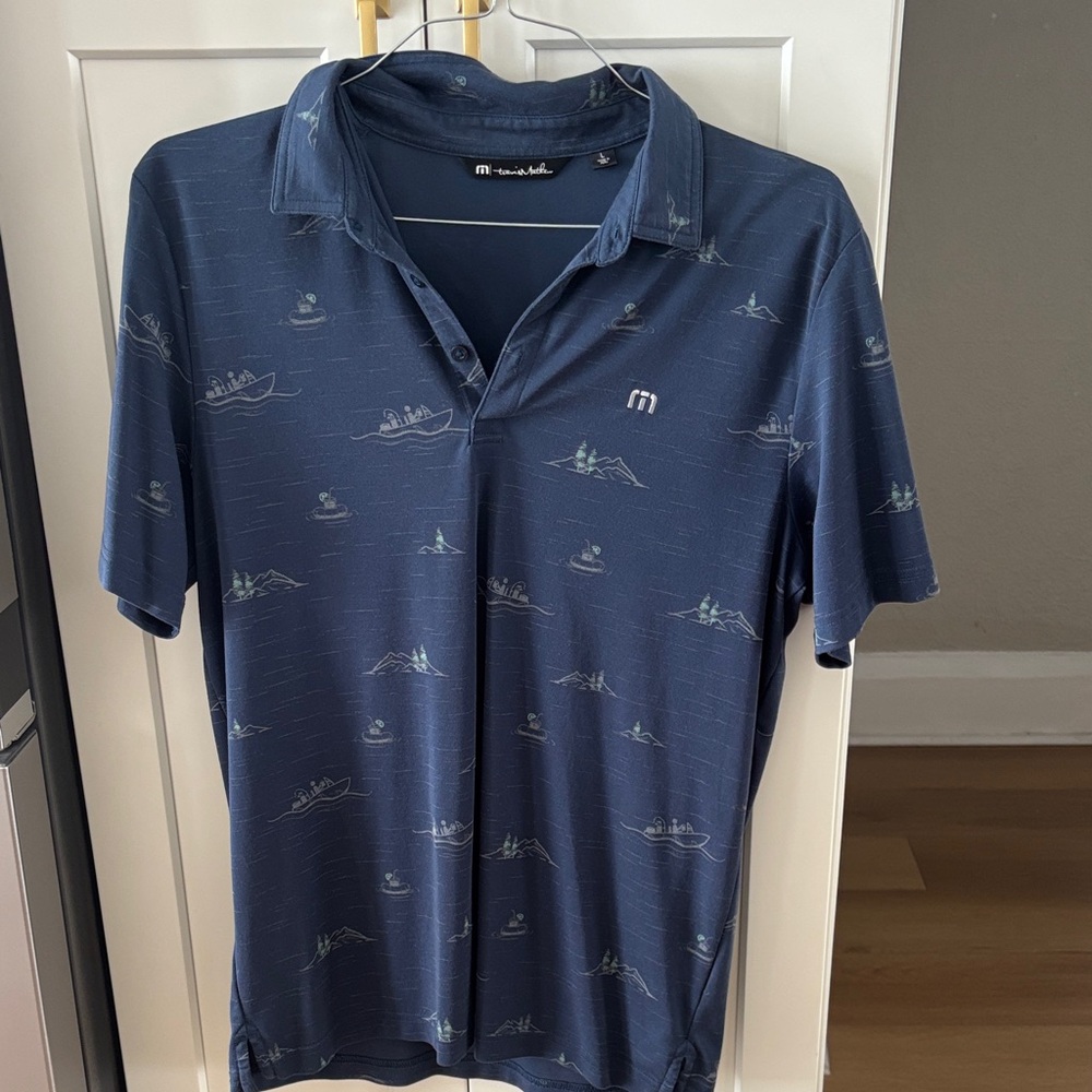 Travis Mathew Navy Blue Boat Outdoor Golf Polo